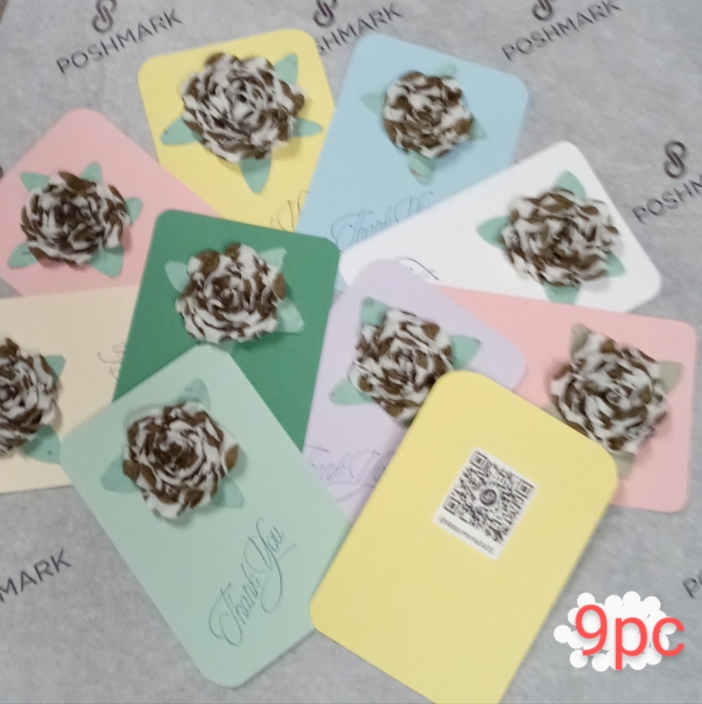 Handcrafted 3D Rose Thank You Cards with QR Closet Sticker